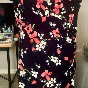 Lauren Ralph Lauren flutter sleeve v-neck dress.